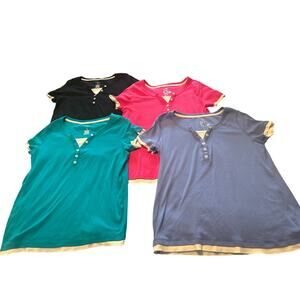 Vintage Lot of 4 Women's Layered Look Tops Made for Life St John's Bay Size PM